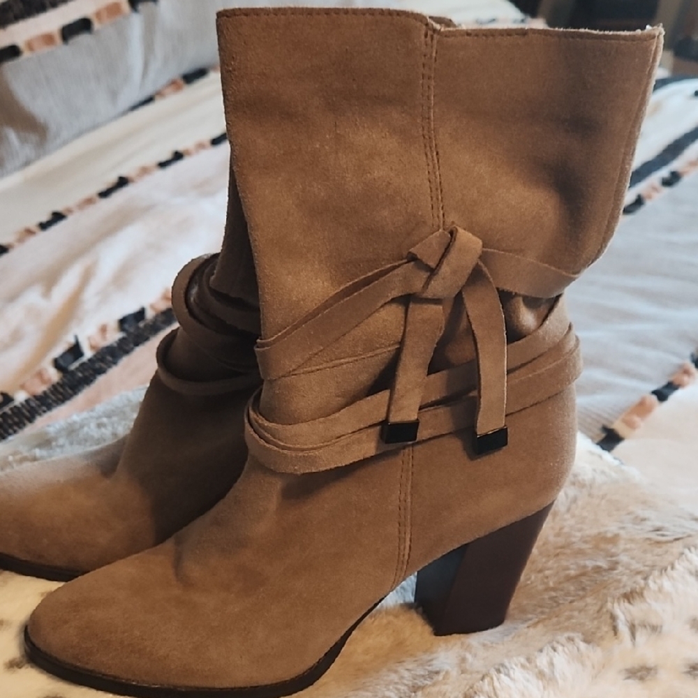 Saks Fifth Avenue Brown Suede Heeled Boots